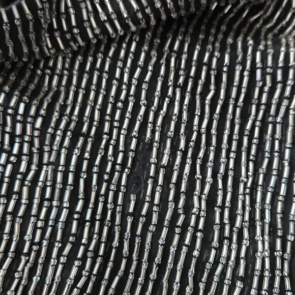 Parker Silver Bead Midi Dress Women's Retro 30s Spaghetti Strap Evening FLAW 10 - Picture 11 of 11